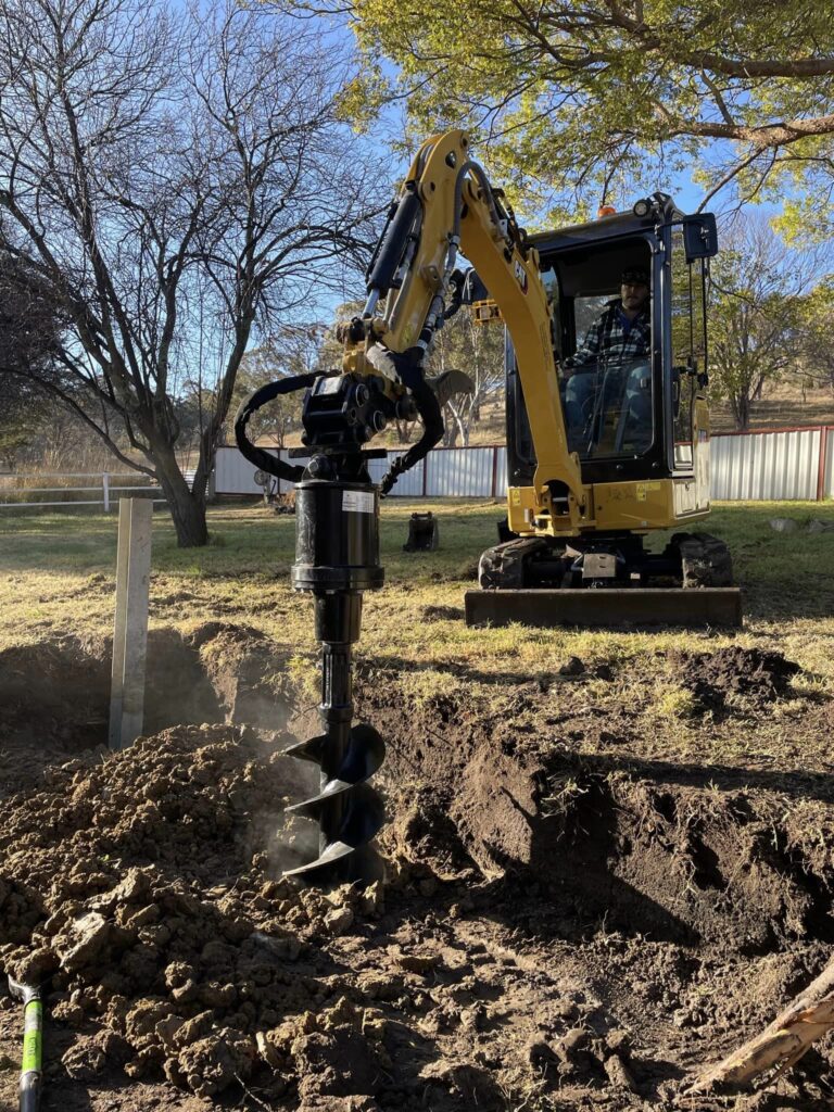 Renex Mini Excavations team, led by Brock Renshaw, showcasing their mini excavator, tipper truck, and skid steer for high-quality excavation services in Tamworth.